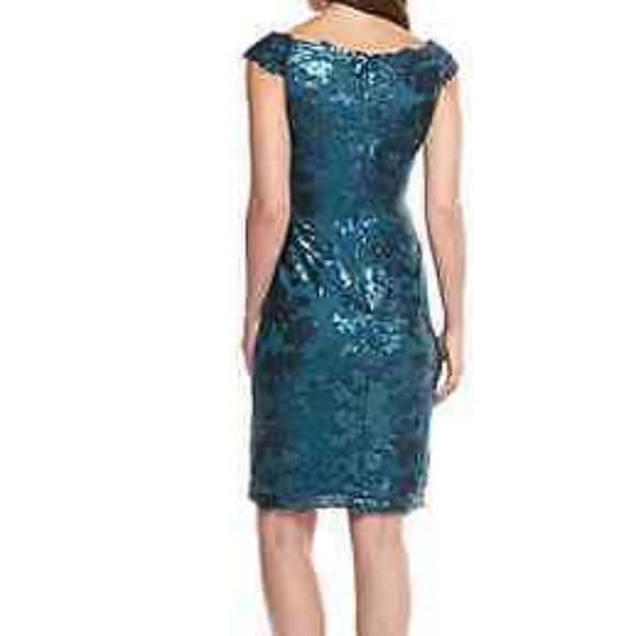 NWT WOMEN Adrianna Papell Deep Blue Sequin Dress - Picture 3 of 8